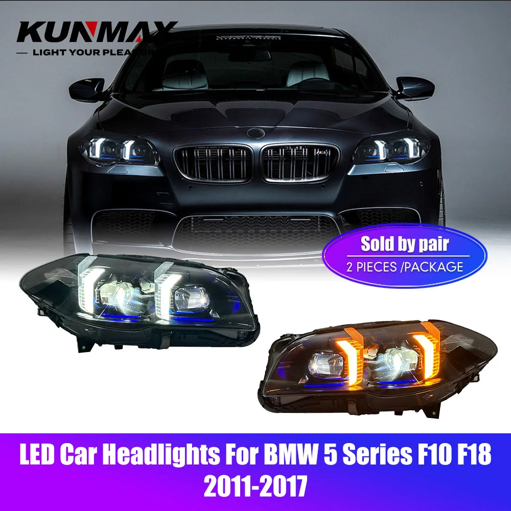 LED 車のヘッドライトアセンブリのペア BMW 5 シリーズ F10 F18 2010-2017 プラグアンドプレイフロントヘッドランプチューニングヘッドライト