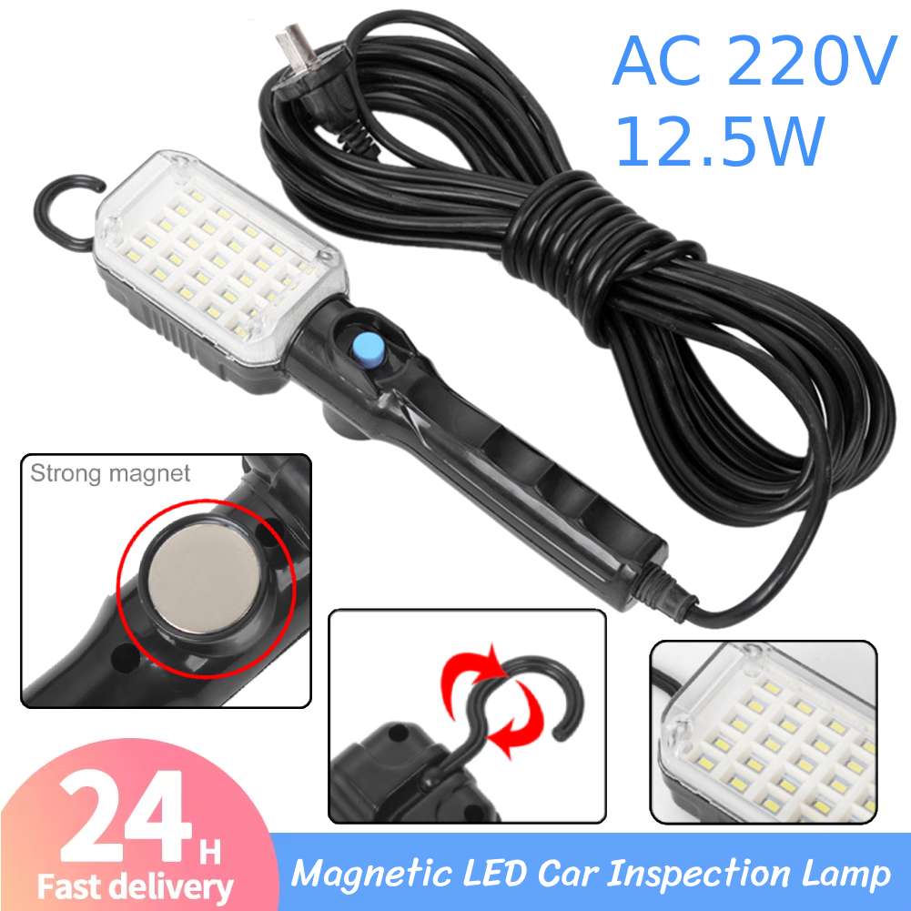 AC 220V LED 懐中電灯磁気ベース 12.5 ワット検査工事ライトポータブルハンドヘルドトーチ車の修理用フック付き