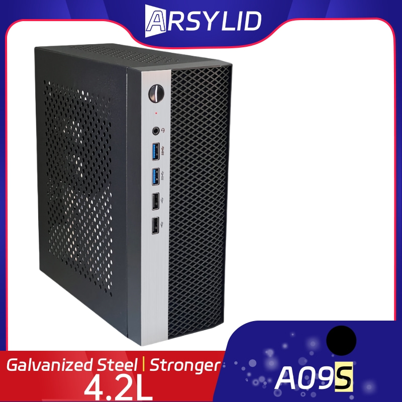 A09S 4.2L ITX シャーシ A4 HTPC ポータブル コンピュータ PC サポート PCIe 2.5 ' SSD ドライブ ミニ IPC フレックス PSU ケース