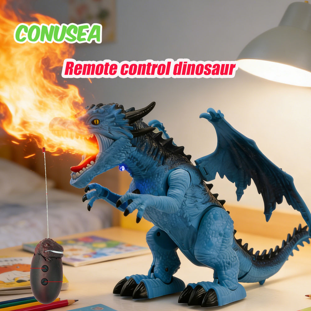 Rc 恐竜子供ペット電動ロボット Led リモコン動物スピットファイアウォーク音少年知育玩具男の子子供ギフト