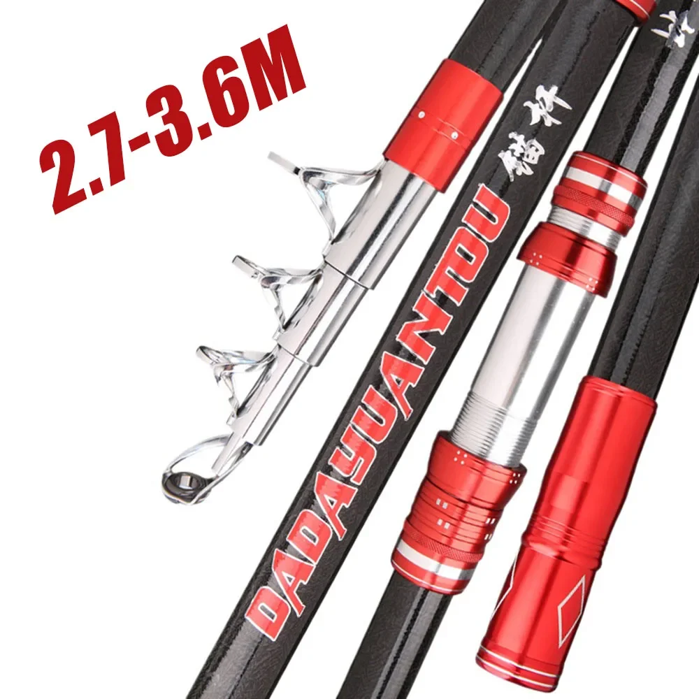 2.7 メートル 3.0 メートル 3.6 メートルサーフ釣竿 30 キロポータブル伸縮旅行サーフスピニングロッド炭素繊維海水と淡水釣り
