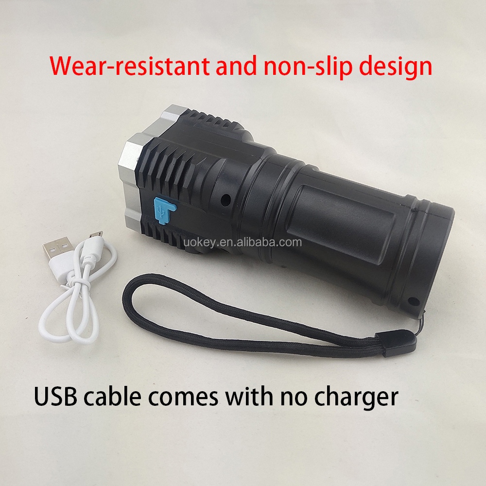 ホット販売ポータブル USB 充電式懐中電灯緊急使用多機能 4 LED USB 充電懐中電灯