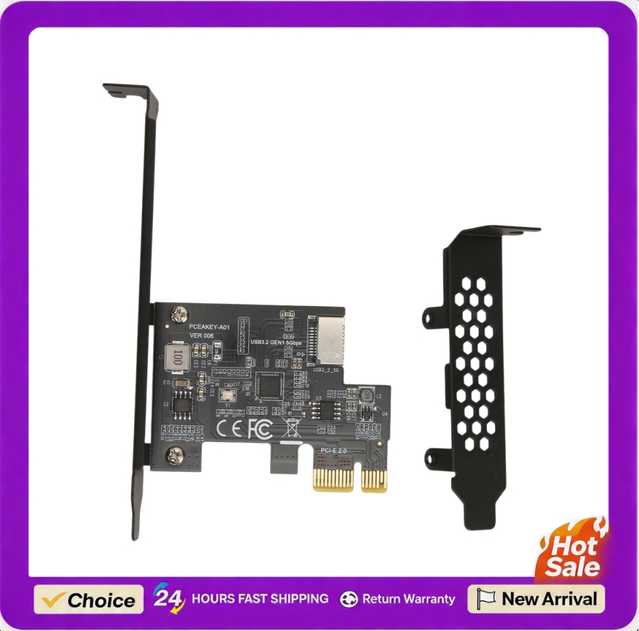 汎用 PCIE - USB 3.2 拡張カード ブラック 5Gbps 高速 PCIE X1 - USB3.2 Gen1 TYPE E 20PIN 拡張カード デスクトップ用