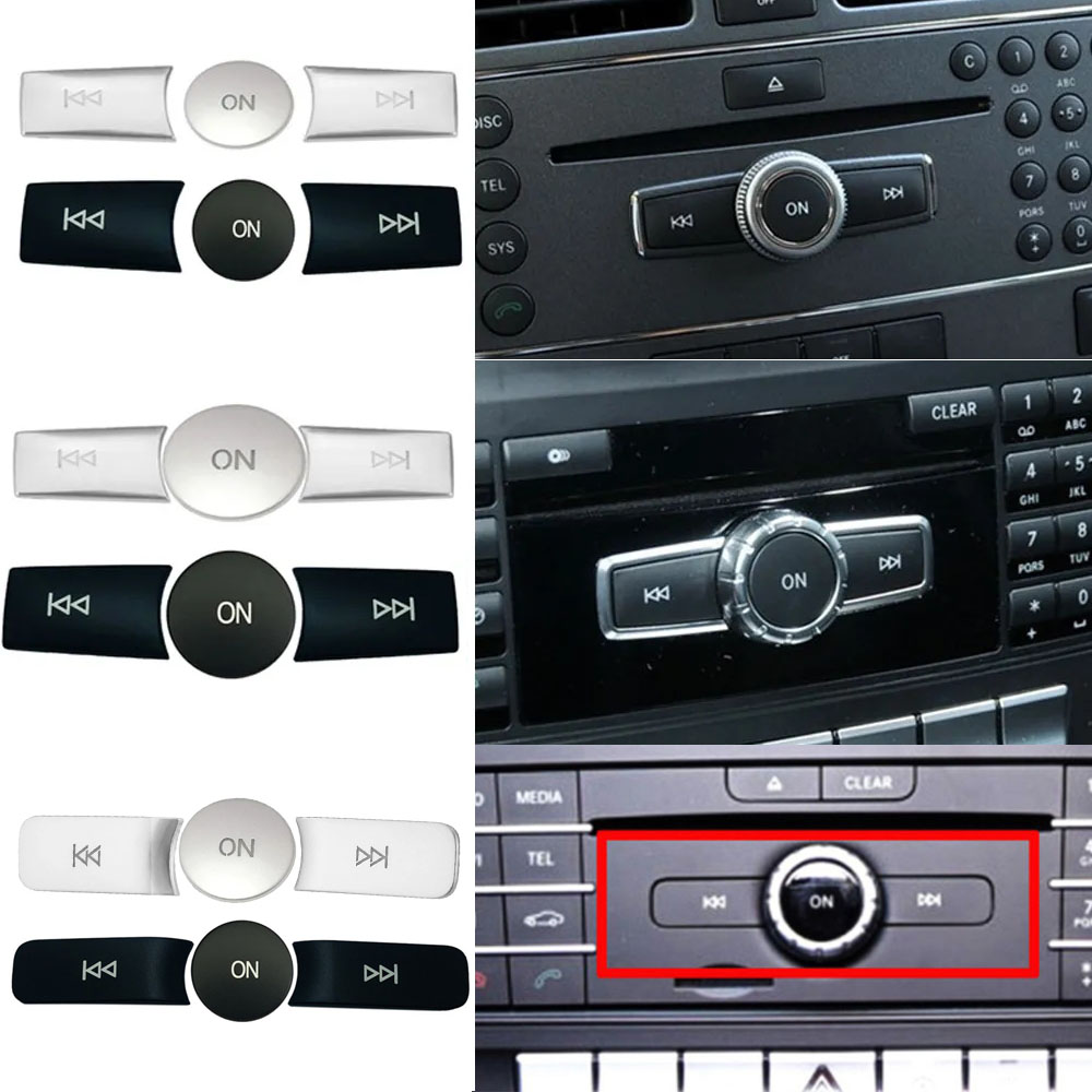 車のボリュームオンボタンカバーステッカートリムメルセデスベンツ A B C ML CLS クラス W204 GLK X204 E クラス W212 自動車の付属品