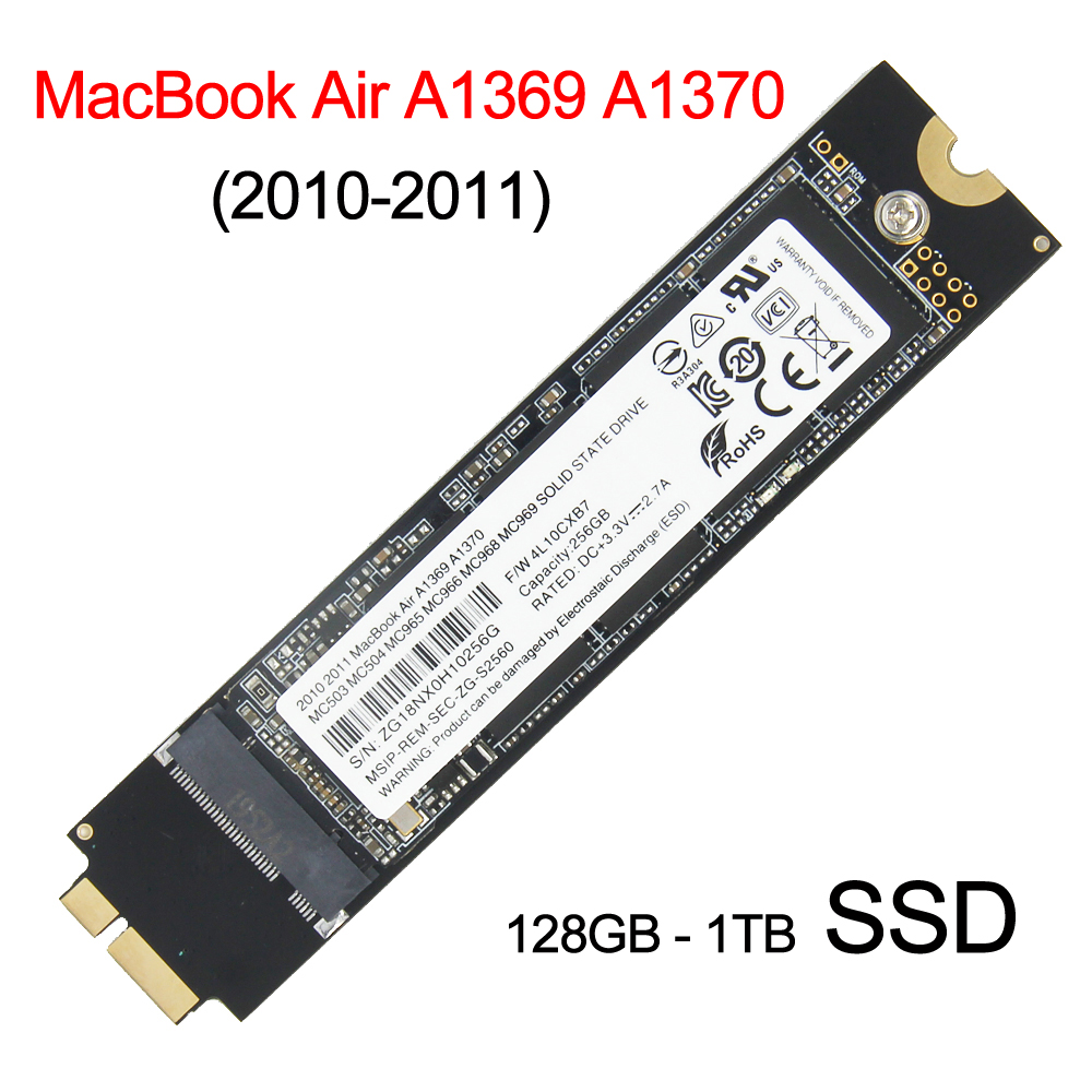 新しい 128 ギガバイト 256 ギガバイト 512 ギガバイト 1 テラバイト SSD アップルの Macbook Air A1369 A1370 HDD ソリッドステートドライブ Mac Air 2010-2011 MacBook Air 3.1 4.1 SSD