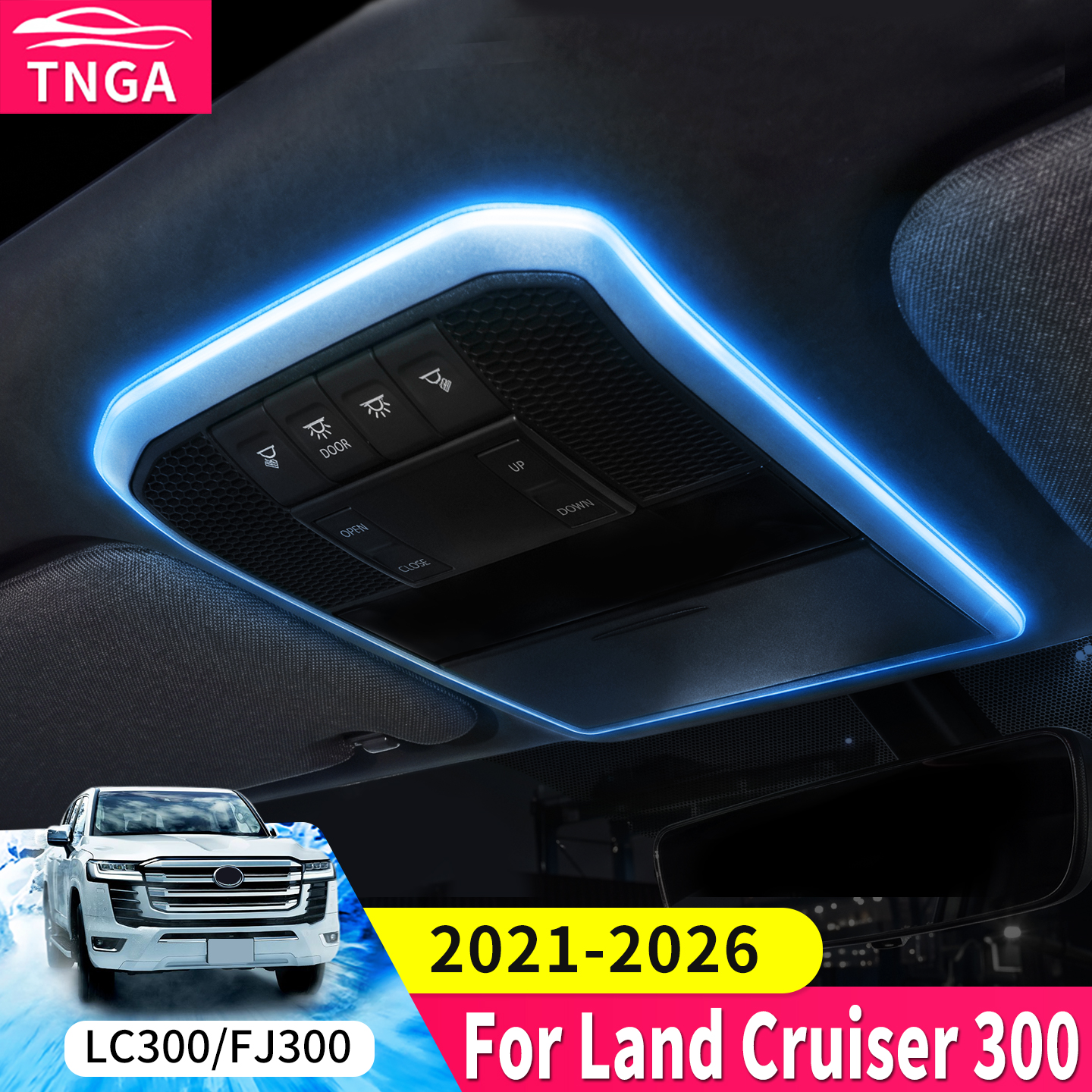 トヨタランドクルーザー 300 J300 2022-2026 屋根読書灯周囲 LED ランプ室内装飾スタイリングアップグレードアクセサリー