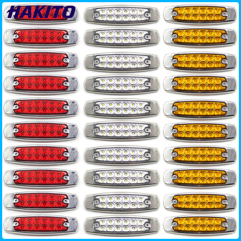10 個 12V-24V LED 12LED 車のサイドマーカーライトユニバーサルトラック用トラックトレーラートラックキャラバン防水クリアランスライト