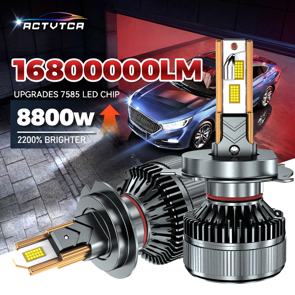 ACTVTCA 8800W 16800000LM H7 LED ヘッドライト電球超高輝度 6 銅管 12V 24V IP68 H1 H11 9005 9006 H4 車のヘッドライト 6000K