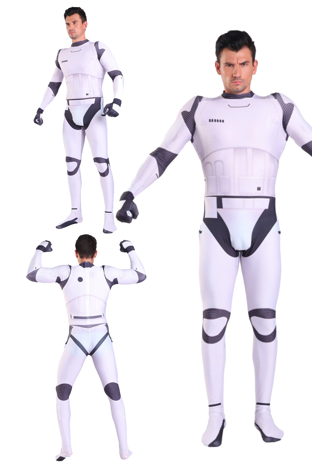 大人帝国コスプレホワイトトルーパー衣装ジャンプスーツ映画宇宙バトルロールプレイボディスーツ衣装ハロウィンカーニバルパーティースーツ