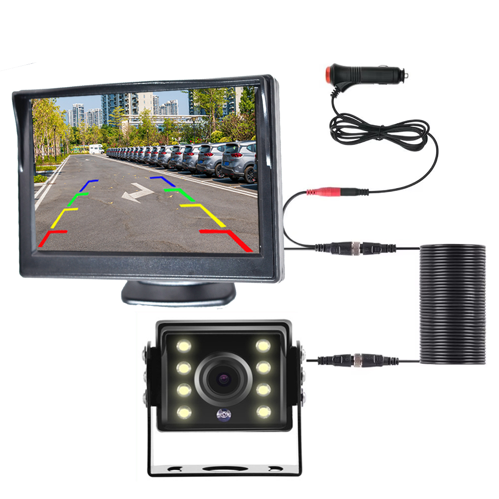 ユニバーサルバックアップ車のリアビューカメラ 4.3 または 5/7 インチモニター付きトラック HD スクリーン LED ナイトビジョン防水駐車バス