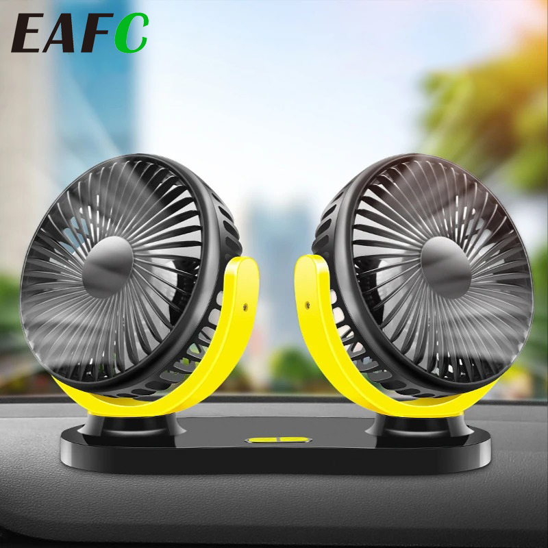 EAFC 12-24V 360 度オールラウンド車のダッシュボード冷却ファン調整可能な吸盤シングルヘッドブラケットクリップ車のファンアクセサリー