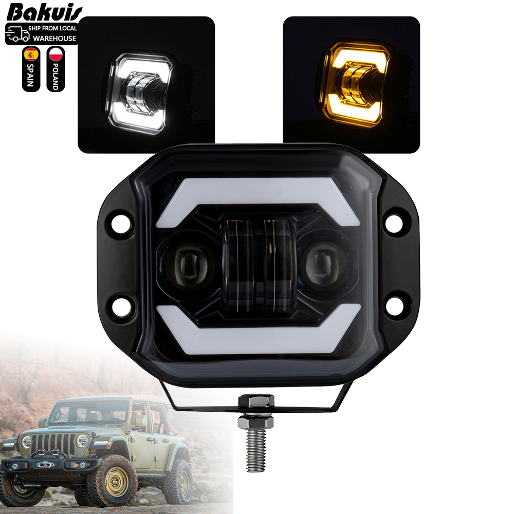 5インチ フラッシュマウント LED ワークライトバー オフロード 12V 24V 40W スポットビーム LED ポッド ライトバー 車 トラック ATV ジープ ヘッドライト用