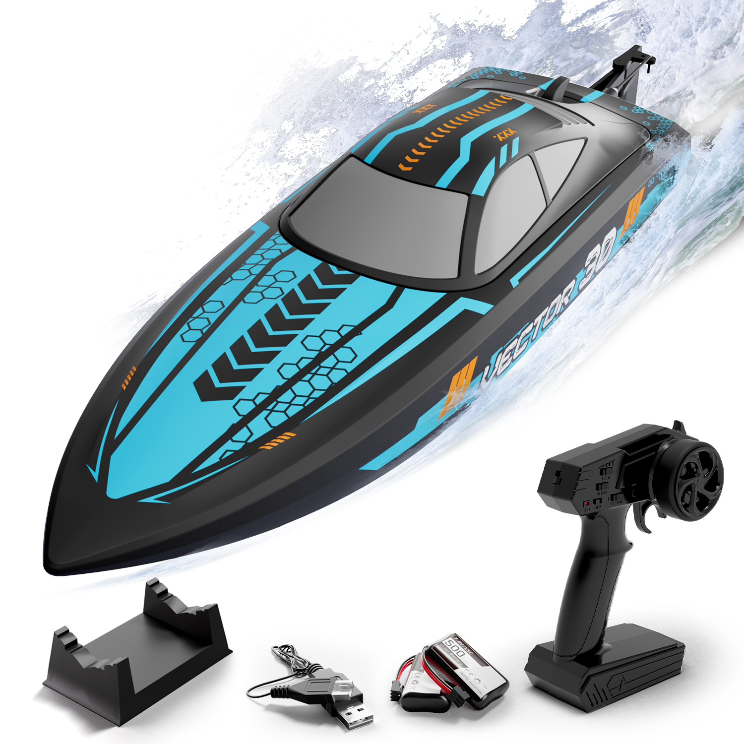VOLANTEXRC RC ボート 30 MPH AtomicXS 高速 RC ボート リバース機能付き ローバッテリー