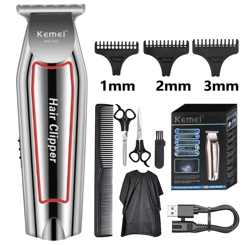Kemei プロフェッショナルヘアトリマー電動ひげトリマー男性バリカンヘアカッター機ヘアカットグルーミングキット KM-032