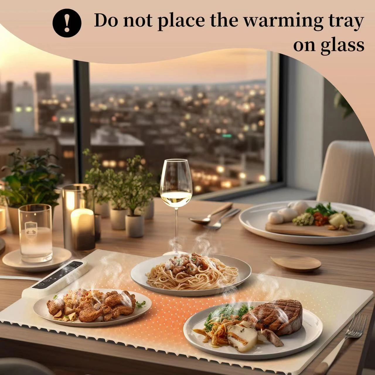 110V 220V Foldable Big Capacity Electric Beverage Warmer Flexible Meas Dishes Heating Pad Hot Meal Constant Temperature Board