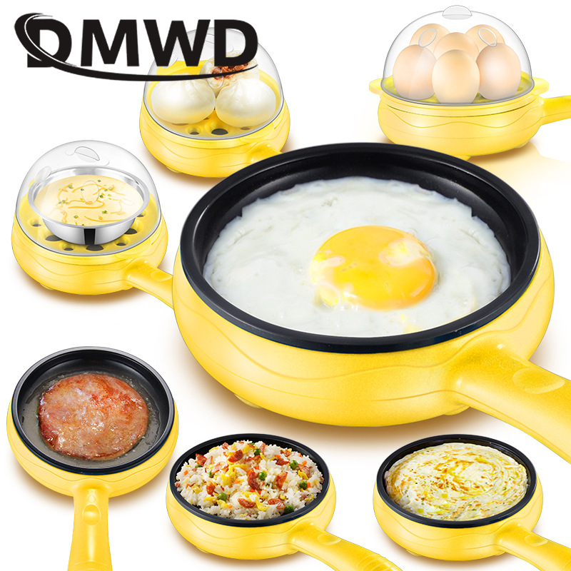 多機能ミニ電気卵オムレツクッカー卵ボイラー食品蒸し器朝食パンケーキ揚げステーキノンスティックフライパン EU