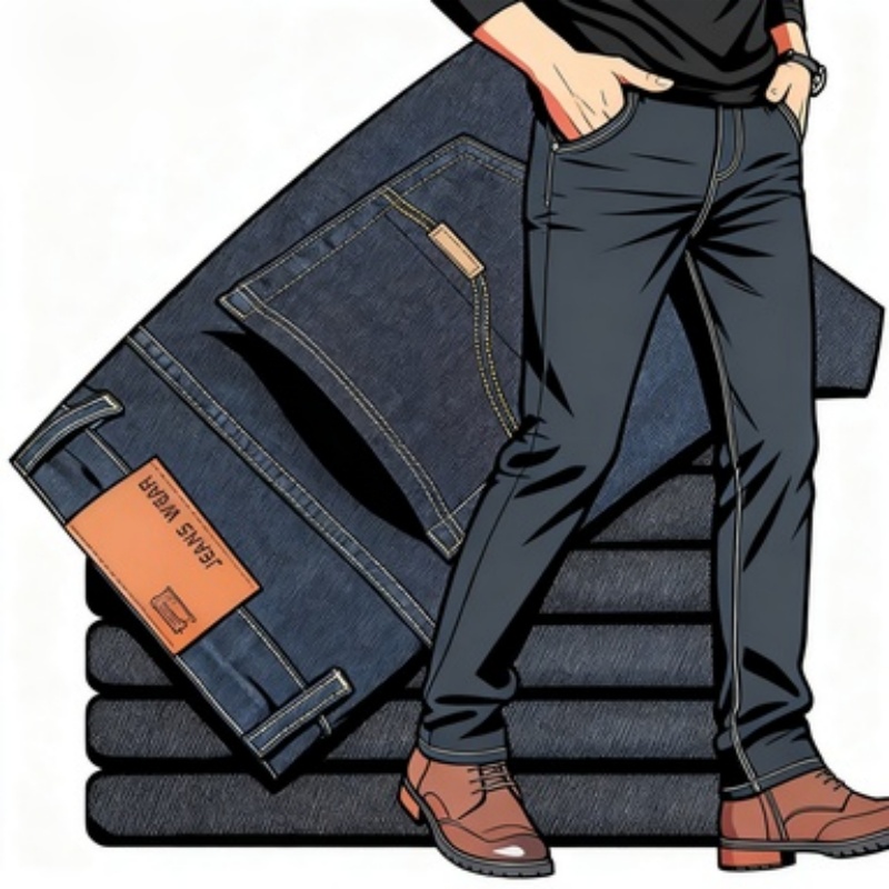 メンズソフトストレートデニムパンツ 2026 秋のクラシックビジネス黒バイカージーンズオーバーオール Masculino パンタローネ Hombre Mannen オム