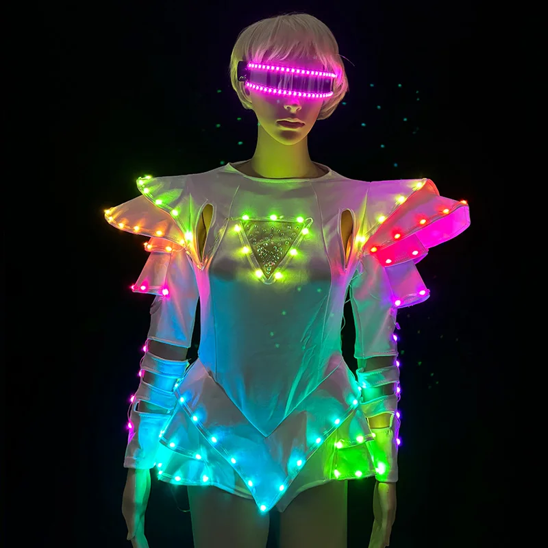 新スタイルクールリモート RGB LED ロボット衣装点滅ボディスーツ点灯発光衣装 DJ ダンスステージパフォーマンスの服