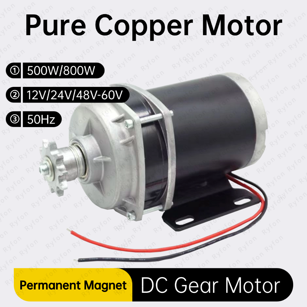 48 V-60 V 12 V 24 V 500 ワット黒 DC 永久磁石モーター電動モーター減速機付き永久磁石発電機 500 ワット