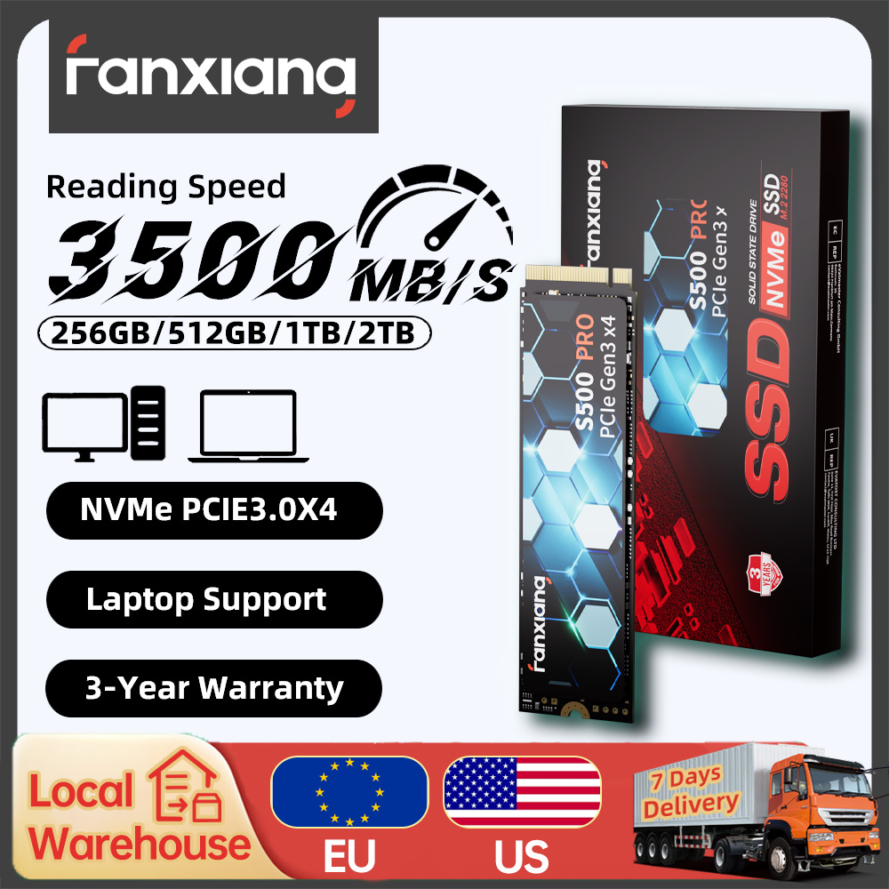 [EU/米国船]Fanxiang S500 プロ M.2 SSD NVMe 256GB 512GB 1TB 2TB PCIe3.0 SSD 内部ソリッドステートドライブディスクラップトップデスクトップ PC 用