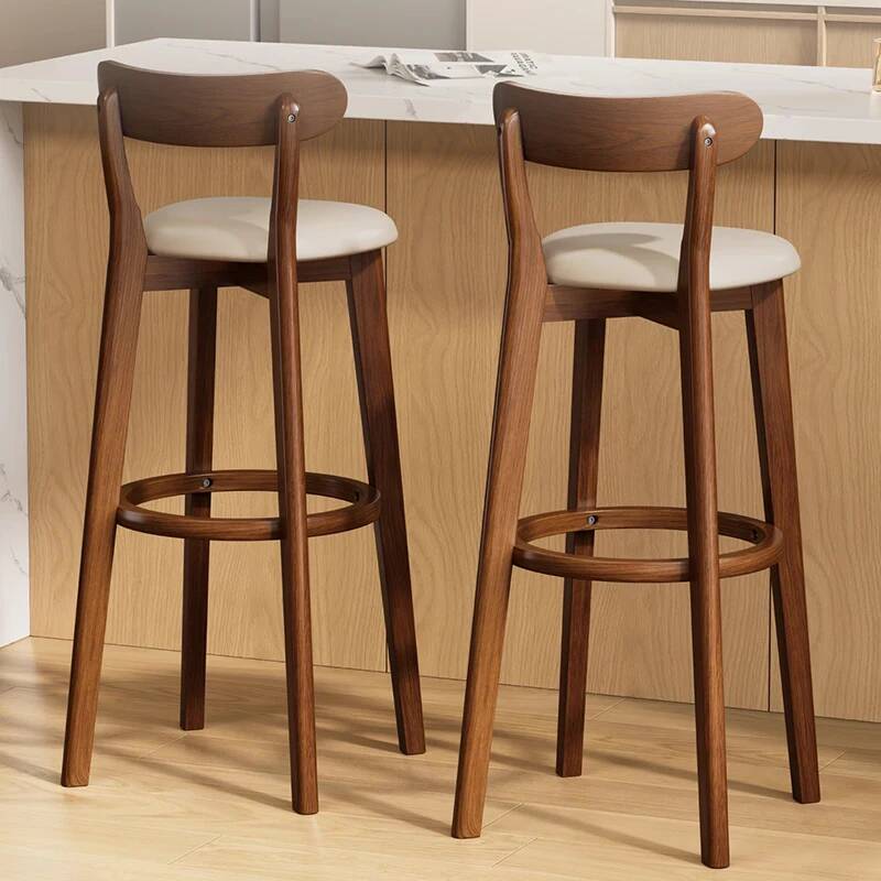 木製高北欧バースツールオフィスカウンターバルコニーミニマリストバーチェアバックバルコニー Sillas パラ Comedor トレンディな家具