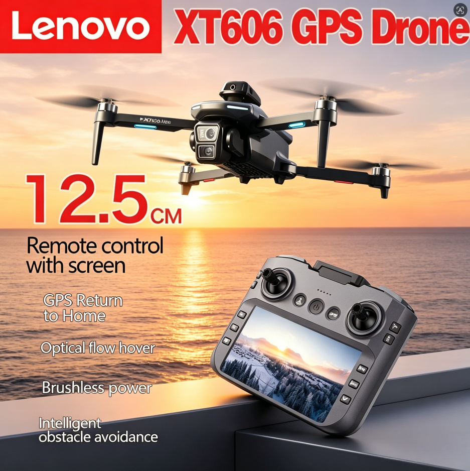 レノボ XT606 最大 GPS ドローン 4k HD 8K プロフェッショナル 8K HD カメラ FPV ウィッシュスクリーンドローン 360° 障害物回避 Quadcopter おもちゃドローン