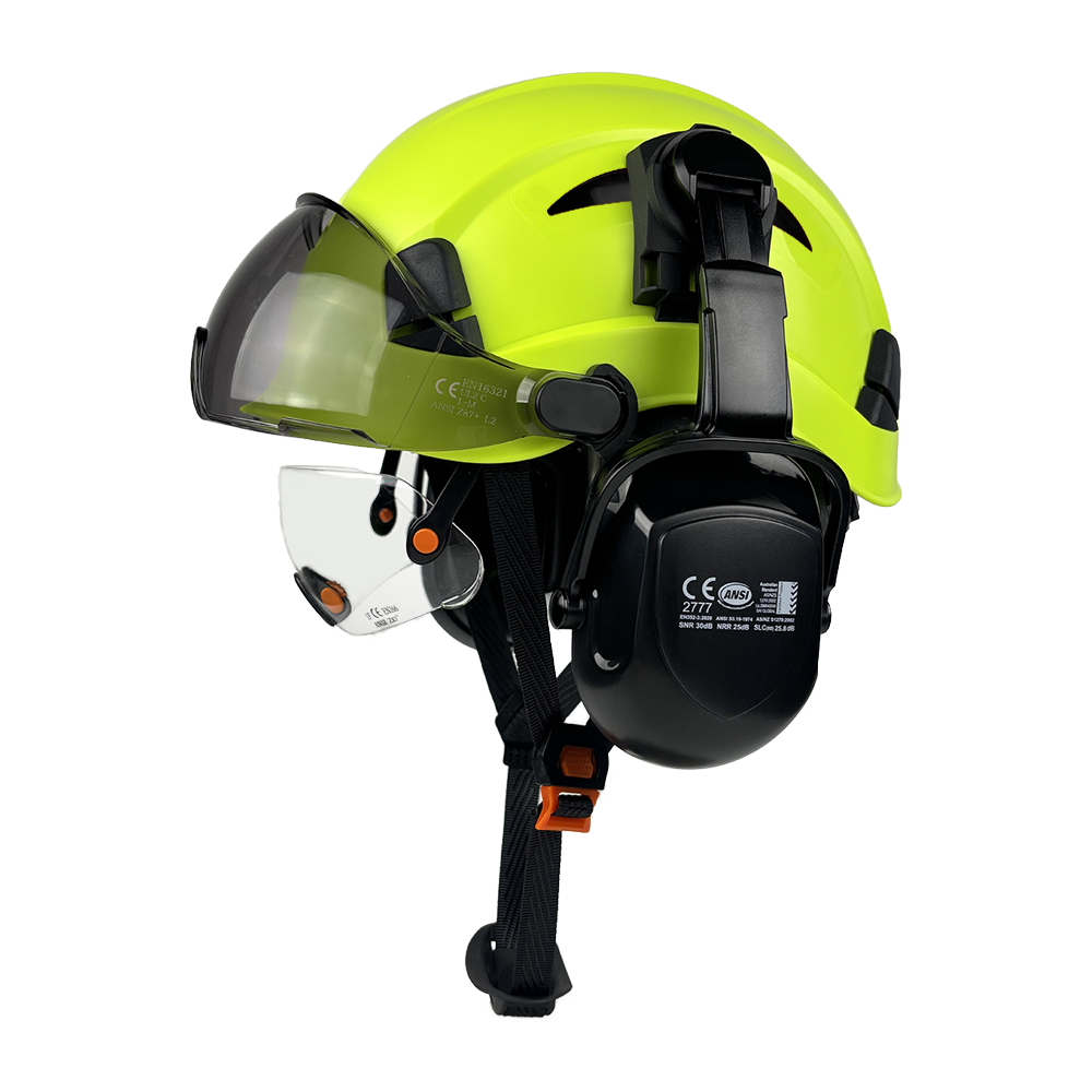CE 建設安全ヘルメットダブルゴーグルイヤーマフ ABS ハードハット通気性ヘルメット産業作業用頭部保護 ANSI