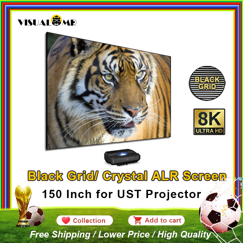 ホット 150 インチ ALR 周囲光拒否 UST T プリズムブラックグリッド投影スクリーン超短焦点レーザーテレビ投影 4 K