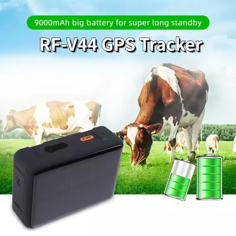 RF-V44 太陽光発電ファーム GPS トラッカー 4G LTE リアルタイム GPRS ロケーター IP67 防水 9000mAh バッテリー 大きな動物馬牛羊用