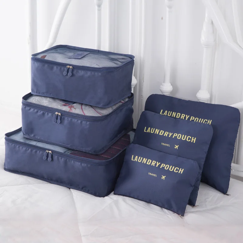 旅行用収納袋 6 個セット荷物、衣類仕分けバッグ、出張用衣類、靴、下着包装収納袋