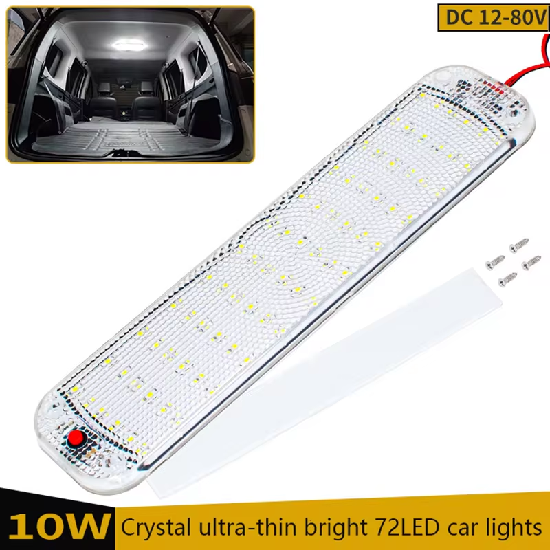 12V 24V 72LED 車内ライトバーストリップスイッチ付き LED 車内ランプキャンピングカーバスキャンピングカーボート RV トラックルーフライト