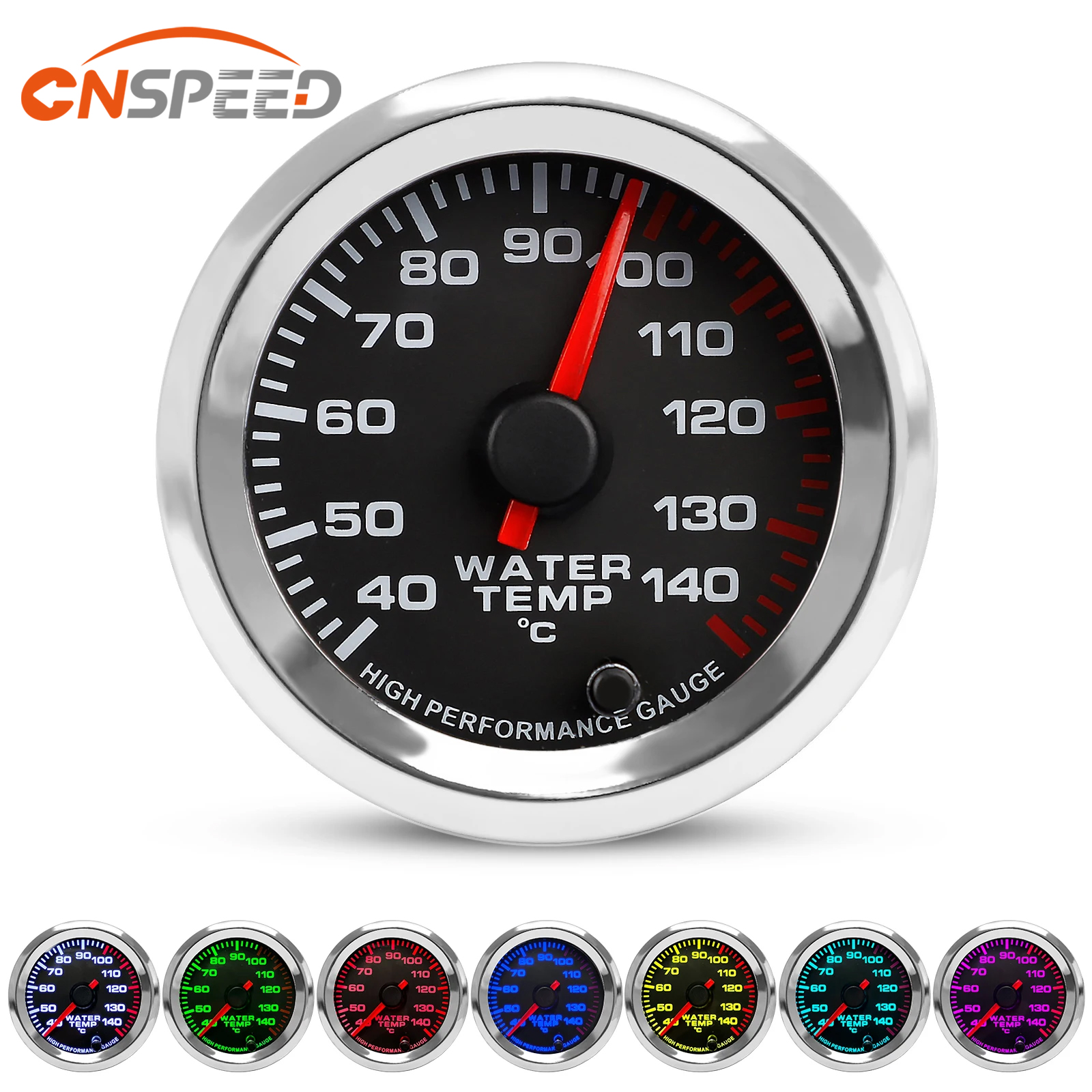 CNSPED 2 ''52 ミリメートル 40-140 度摂氏 12V 水温計摂氏 7 色ポインター水温計ステッピングモーター