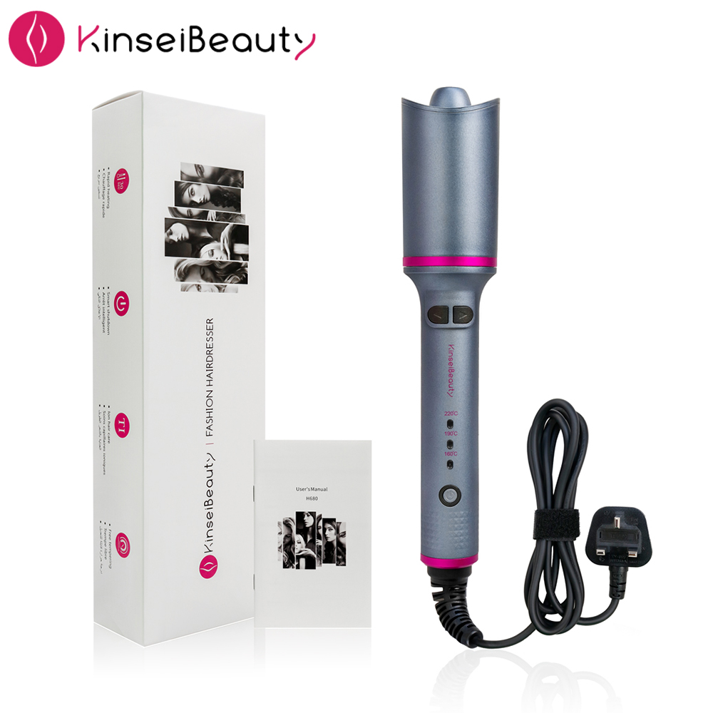 KinseiBeauty 自動ヘアカーラーヘアアイロンセラミック回転ヘアウェイバーマジックカーリングワンドアイロンヘアスタイリングツール
