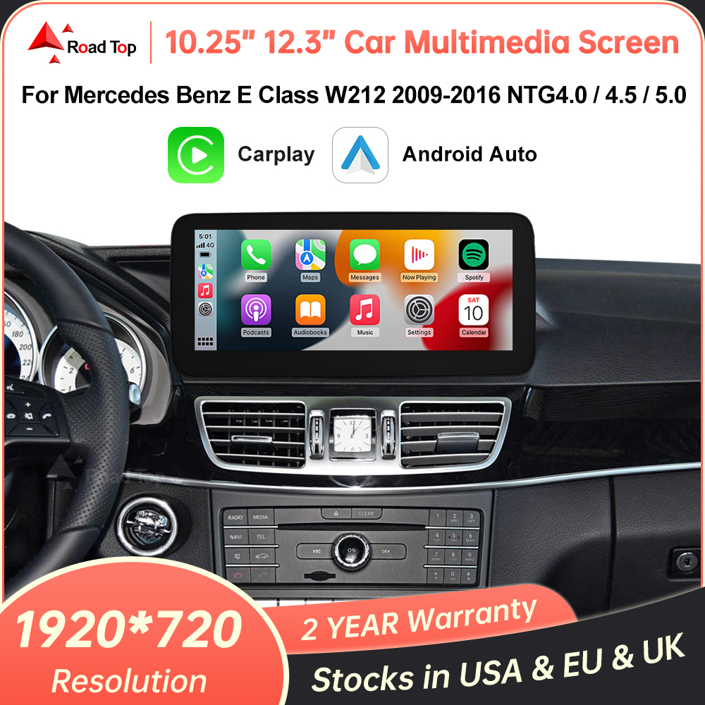 ワイヤレス CarPlay Android オートカーマルチメディアスクリーン メルセデスベンツ E クラス W212 2009-2016 NTG4.0/4.5/5.0 ヘッドユニットビデオ用