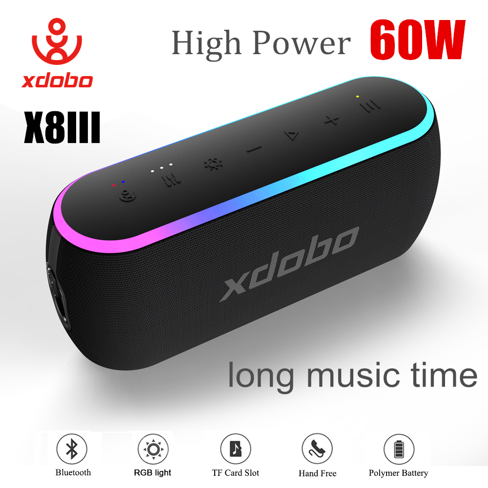 XDOBO X8 III Bluetooth スピーカーワイヤレスサブウーファー 6600mAh 60 ワット強力な重低音電源銀行アウトドアパーティーハイキング音楽楽しい