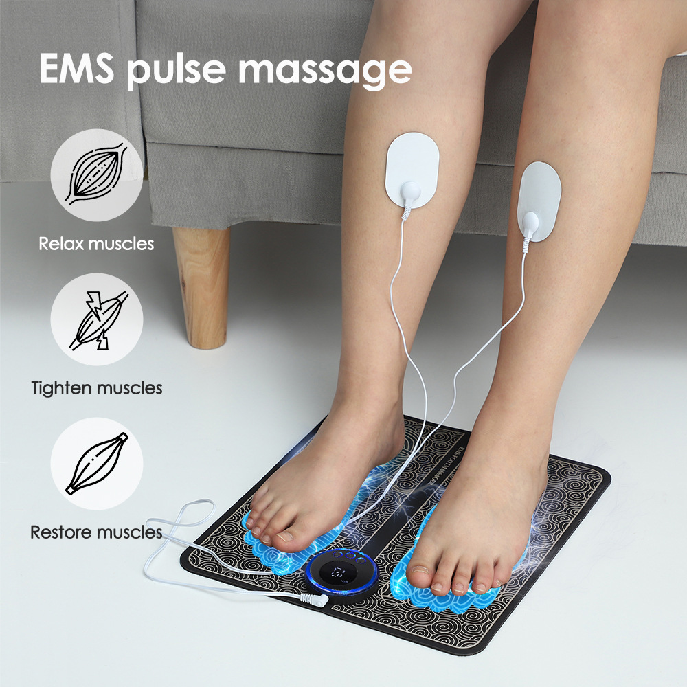 EMS フットマッサージャーパッド痛みを和らげ、足のツボをリラックス、電気筋肉刺激、血液循環を改善、足をリラックス