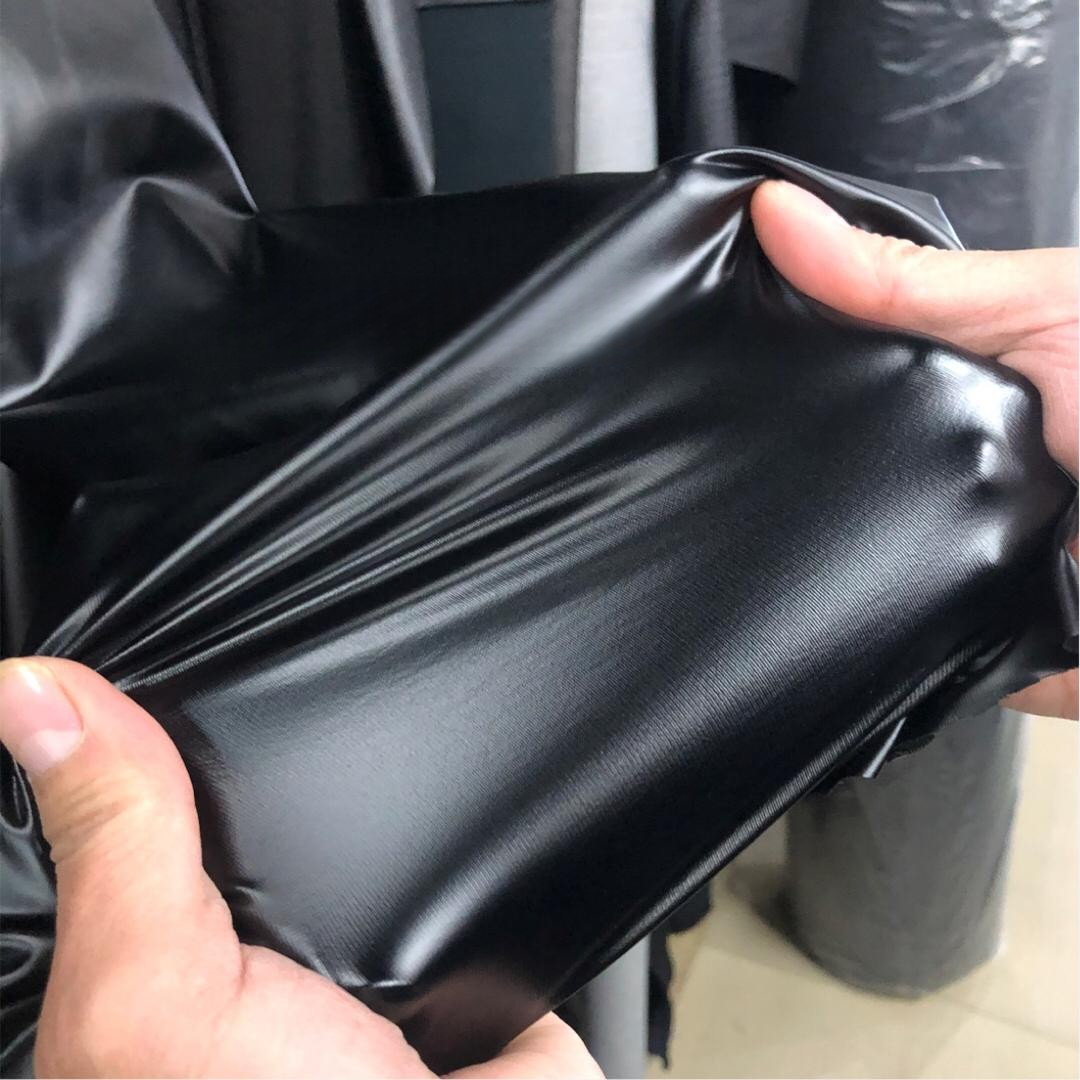 ソフト 4 サイドストレッチ黒 Pu レザー生地メートルによるドレススカート DIY 縫製模造子羊パターン布無地ウェアラブル
