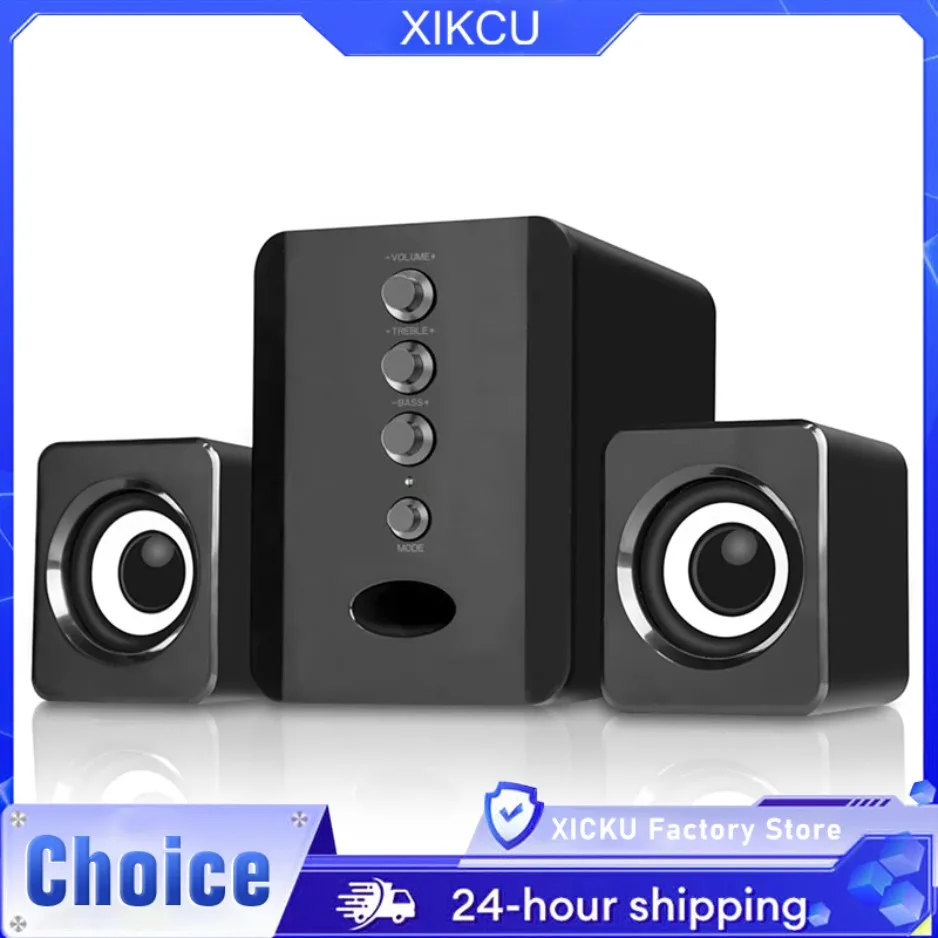 XIKCU ユニバーサルフルレンジ 3D PC スピーカーボックスサウンドバーステレオサブウーファー低音 DJ 音楽コンピュータスピーカー USB ラップトップ電話テレビ用