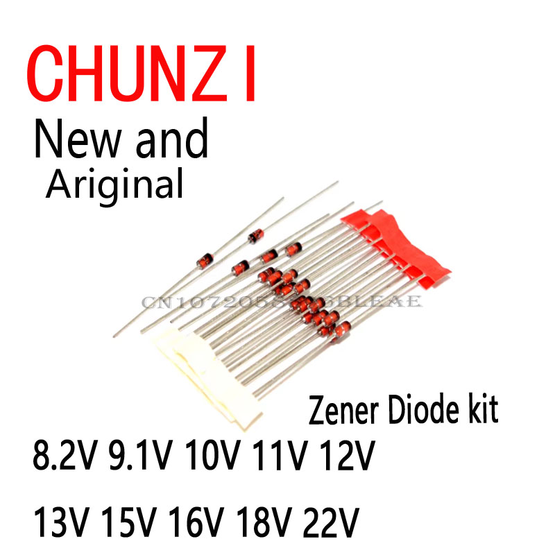 10 値 * 20 個ツェナーダイオード詰め合わせ Igmopnrq Diy キット電子セットパック 8.2V 9.1V 10V 11V 12V 13V 15V 16V 18V 22V