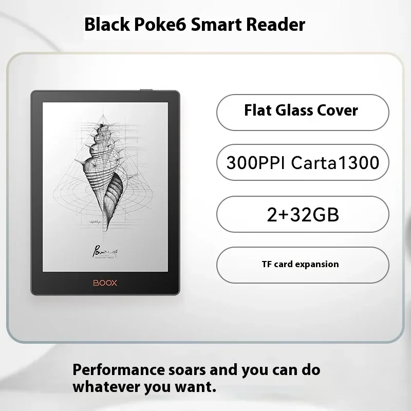 新しい BOOX Poke6 Poke6S ブラック 6 インチ電子ブックリーダースマート読書ポータブル電子ノートブックギフト 300ppi バックライト Bluetooth