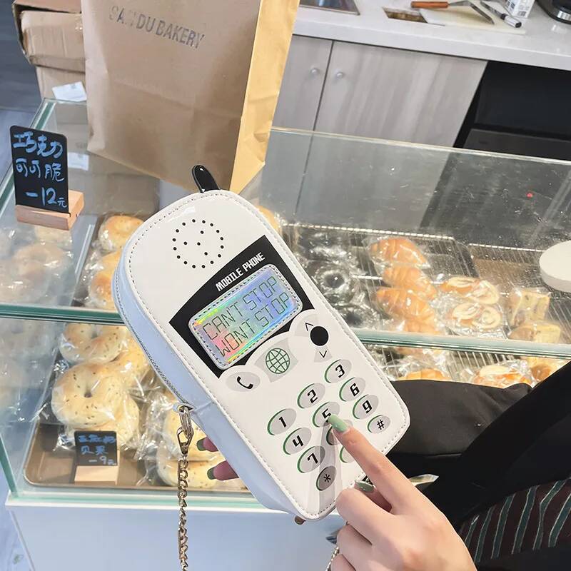 携帯電話の形のチェーンクロスボディバッグファッション反射財布とハンドバッグ女の子ショルダーバッグノベルティクラッチデザイナーバッグ