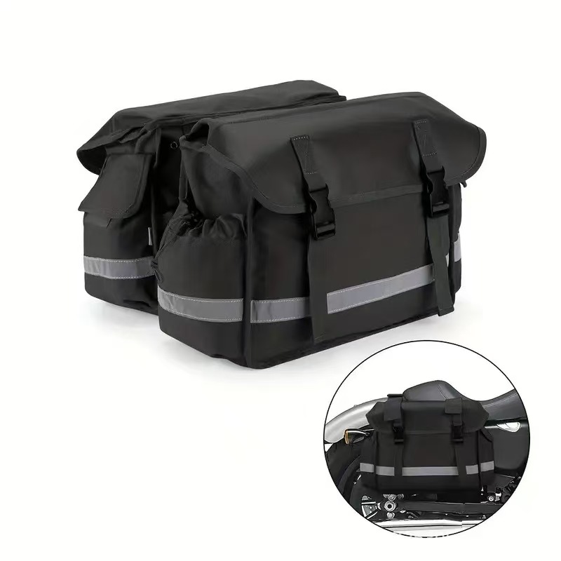 オートバイサドルバッグ荷物バッグ防水キャンバス Stroage バッグオートバイ荷物バッグホンダシャドウスズキ dr 650