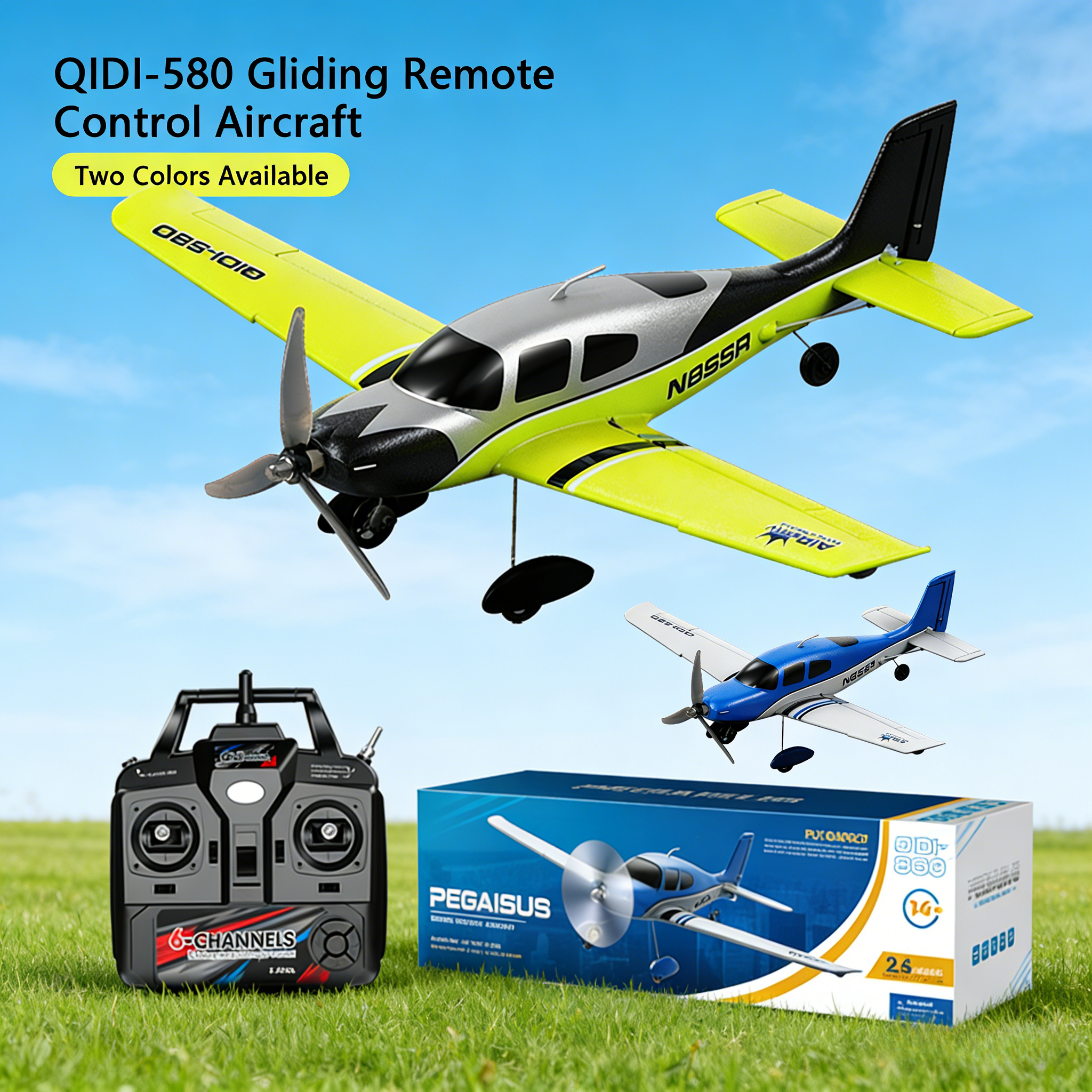 QIDI-580 ブラシレスモーターリモコンおもちゃ 4 チャンネルリモコン航空機 SR22 シミュレーション航空機 1504 子供のためのギフト