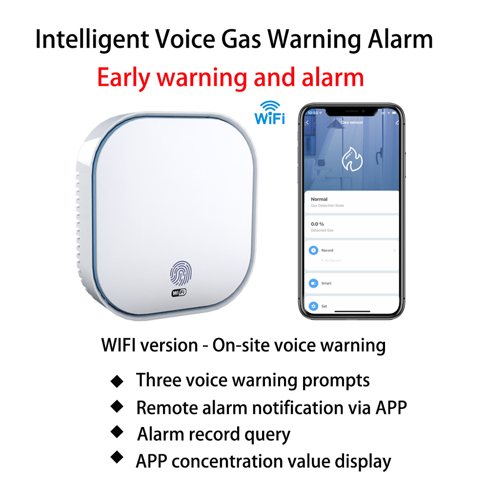 WiFi Tuya スマート煙探知器警報天然ガス一酸化炭素パーラールームキッチンショップ火災センサー警報