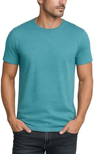 Reflect Natural メンズ ヴィンテージ ソリッド ブランク Tシャツ ソフト プレミアム コットン テーラード フィット クルーネック クラシック 半袖 Tシャツ