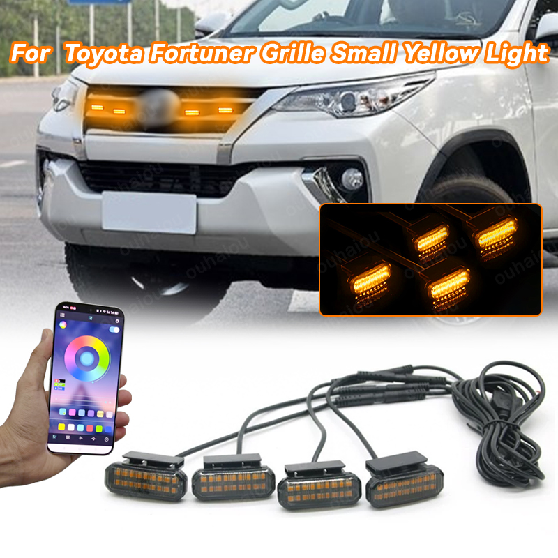 トヨタフォーチュナー 18 LED フロントグリルライト車デイタイムランニングライトホイール眉毛ランプピックアップオフロード 12V