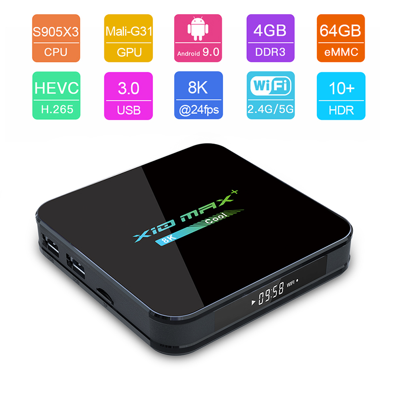 プレセール X10 Max+ Android 9.0 スマート TV ボックス Amlogic S905X3 メディアプレーヤー 4 ギガバイト 32 ギガバイト 64 ギガバイトサポート 4K WIFI H.265 セットトップボックス 2 グラム 16 グラム