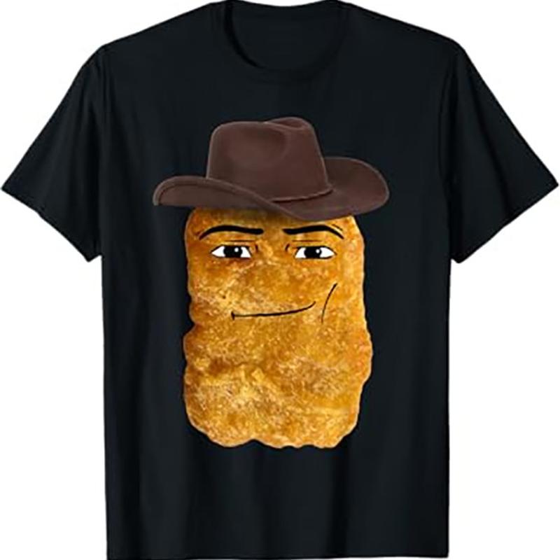 Cowboy Chicken Nugget Meme T Shirt Black