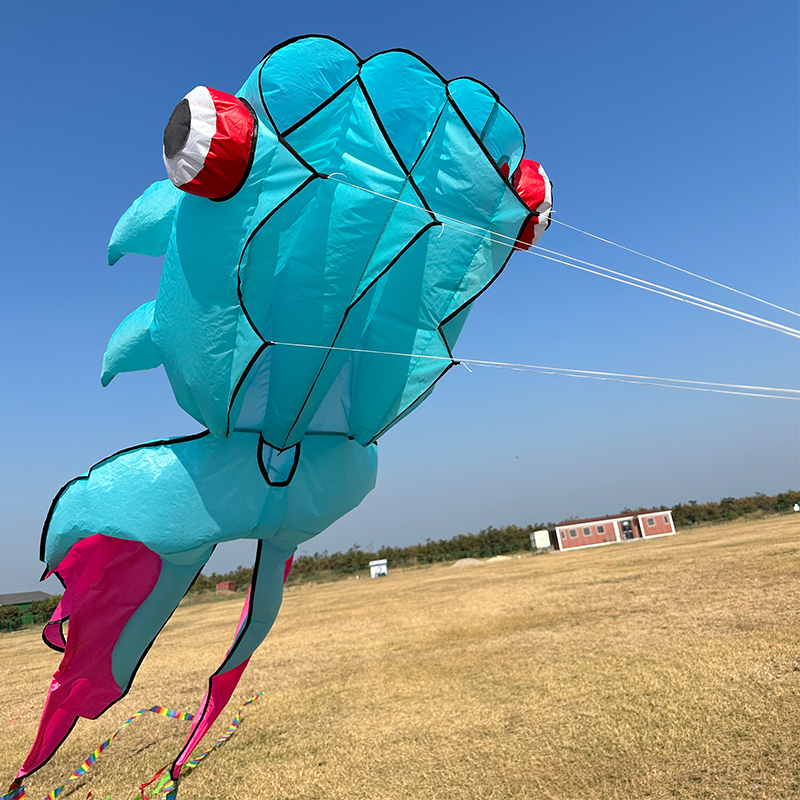 3D 10 メートル 3 色金魚ソフト凧大型ソフト動物プロフェッショナル凧屋外インフレータブルビーチ凧簡単に飛ばし、破れ防止