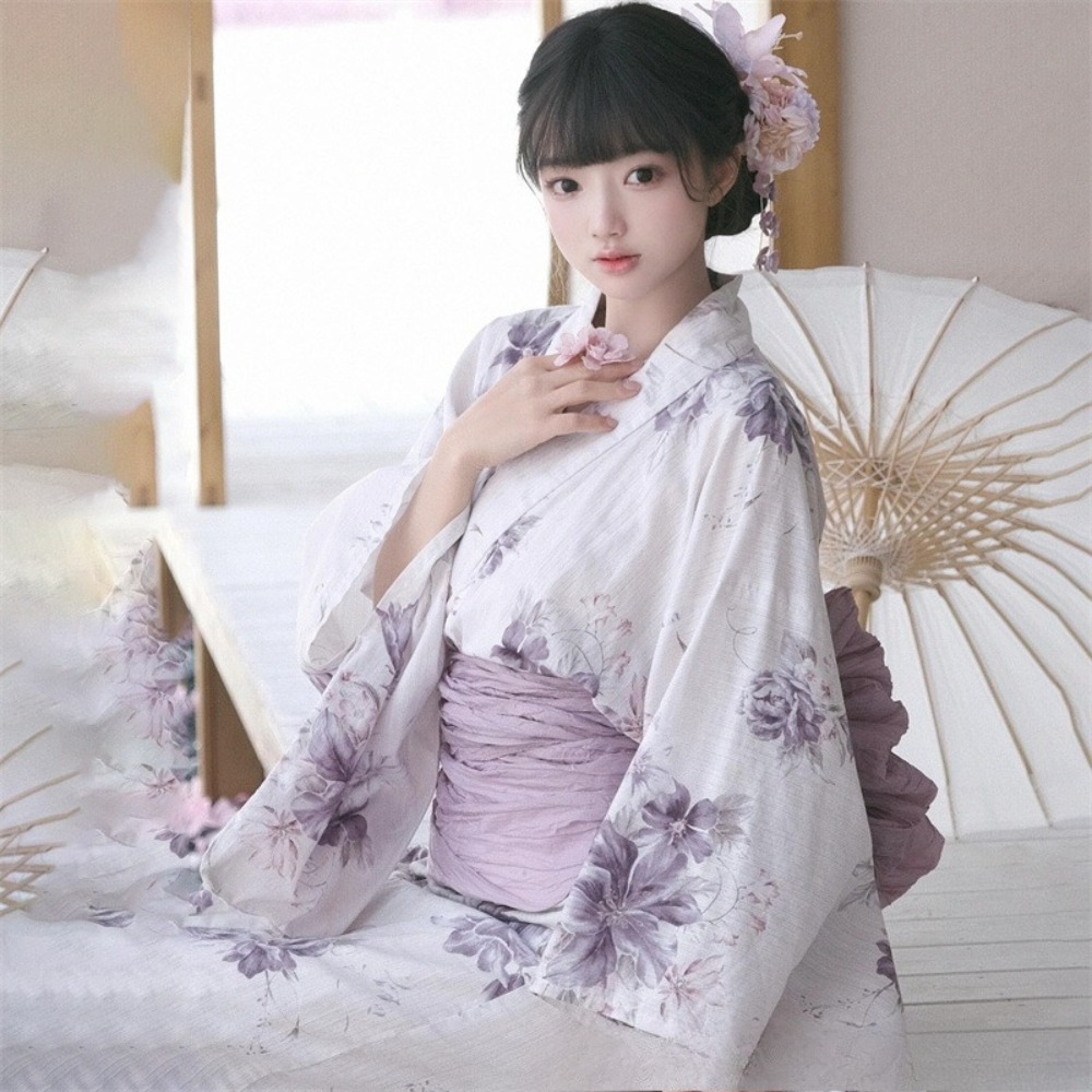 伝統的な改良された浴衣着物、日本の桜ドレス、写真撮影用ファッションコスプレ衣装